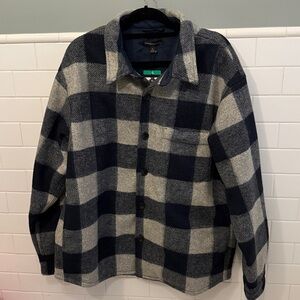 NWT: Banana Republic Men's Heritage Blue Plaid Shirt Jacket Full Lining Size XL